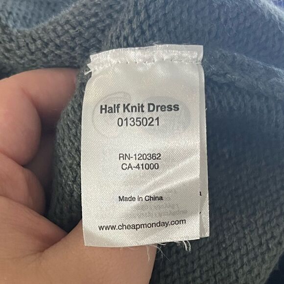 Cheap Monday Half Knit Dress Long Sleeves Green/Black Size Small - Picture 6 of 6